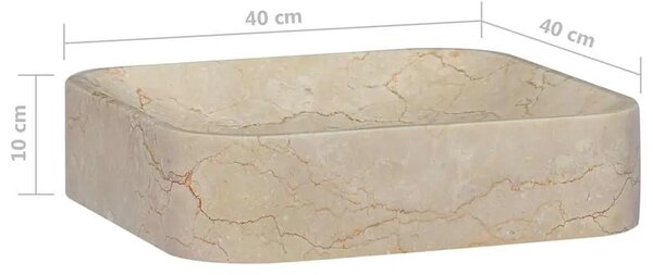 Lavabo - Umivaonik krem 40 x 40 x 10 cm mramorni - Krema Krema