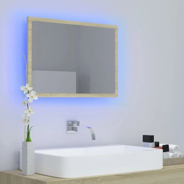 LED kupaonsko ogledalo boja hrasta sonome 60x8 5x37 cm akrilno - sonoma hrast 1 Sonoma hrast