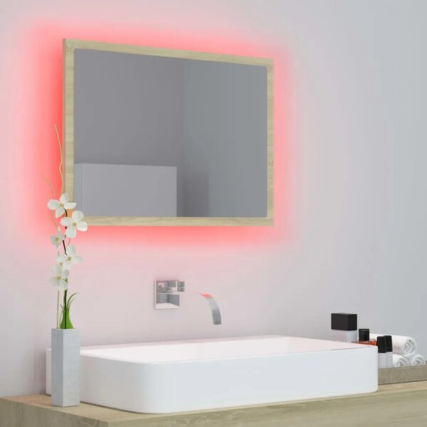 LED kupaonsko ogledalo boja hrasta sonome 60x8 5x37 cm akrilno - sonoma hrast 1 Sonoma hrast