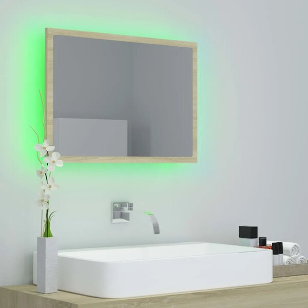 LED kupaonsko ogledalo boja hrasta sonome 60x8 5x37 cm akrilno - sonoma hrast 1 Sonoma hrast
