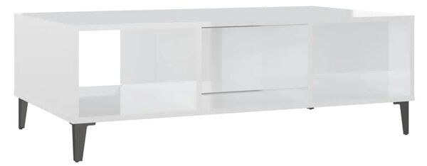 Stolić za kavu sjajni bijeli 103 5x60x35 cm konstruirano drvo - Visoko sjajno bijela 1 Visoko sjajno bijela