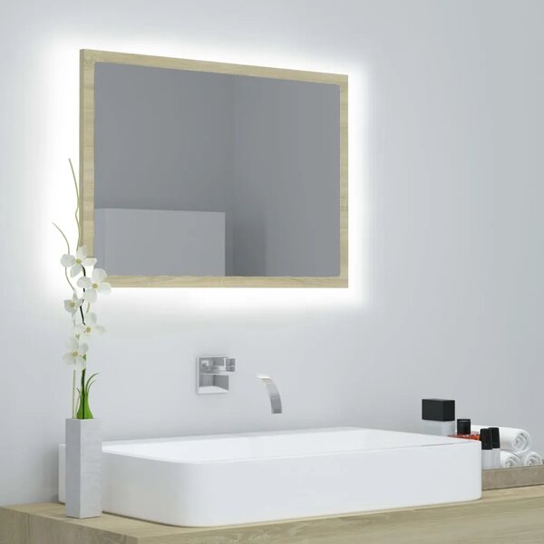 LED kupaonsko ogledalo boja hrasta sonome 60x8 5x37 cm akrilno - sonoma hrast 1 Sonoma hrast