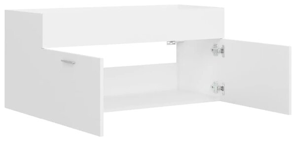 Ormarić za Lavabo - Umivaonik bijeli 100x38 5x46 cm konstruirano drvo - Bijela 100 x 38.5 x 46 cm 1 1