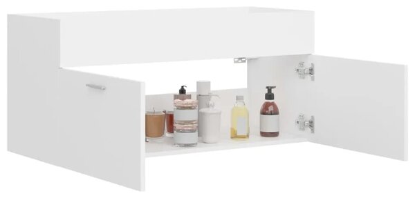 Ormarić za Lavabo - Umivaonik bijeli 100x38 5x46 cm konstruirano drvo - Bijela 100 x 38.5 x 46 cm 1 1