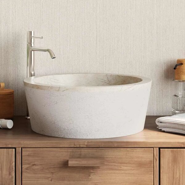 Lavabo - Umivaonik krem Ø 40 x 15 cm mramorni - Krema Krema