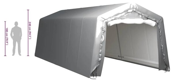Skladišni šator 300 x 750 cm čelični sivi - 300 x 750 cm 1 300 x 750 cm