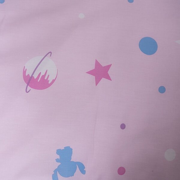 Ružičasta pamučna dječja posteljina za krevet za jednu osobu 140x200 cm Lilo a Stitch "Universe" – Jerry Fabrics