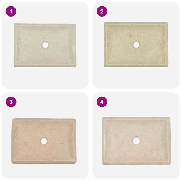 Lavabo - Umivaonik krem boje 50 x 35 x 10 cm mramorni - Krema Krema