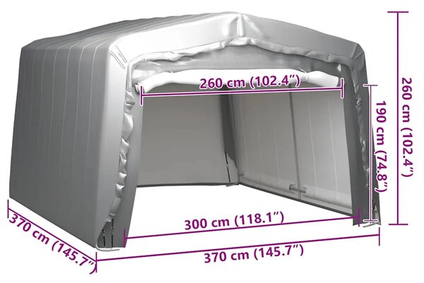 Skladišni šator 370 x 370 cm čelični sivi - 370 x 370 cm 1 370 x 370 cm