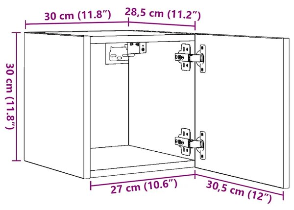 Zidni TV ormarići 2 kom bijeli 30 5 x 30 x 30 cm - Bijela 2 Bijela 2