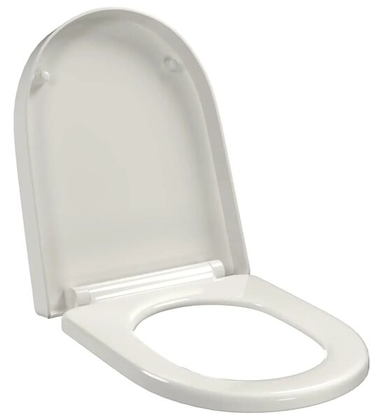 Daska za wc - Toaletna daska s mekim zatvaranjem bijela četvrtasta - Bijela 46 x 36 cm(60 - 200 mm) 1 Bijela