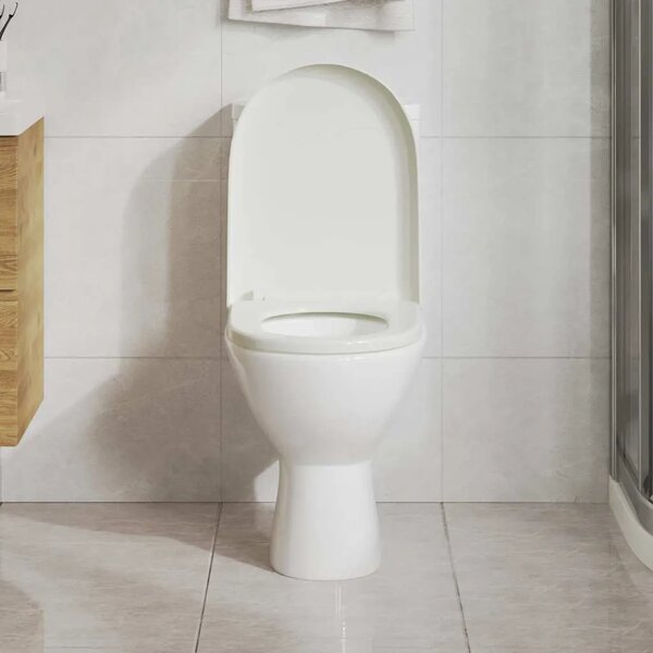 Daska za wc - Toaletna daska s mekim zatvaranjem bijela četvrtasta - Bijela 46 x 36 cm(60 - 200 mm) 1 Bijela