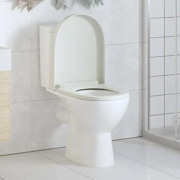 Daska za wc - Toaletna daska s mekim zatvaranjem bijela četvrtasta - Bijela 46 x 36 cm(60 - 200 mm) 1 Bijela