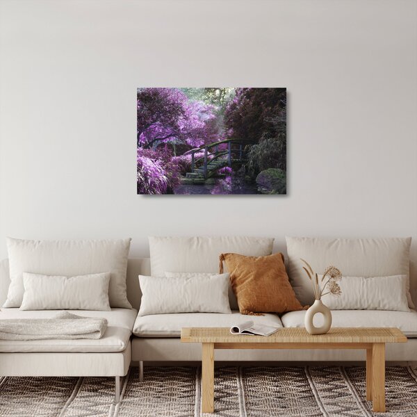 Staklena slika ljubičastog vrta (70x50 cm)