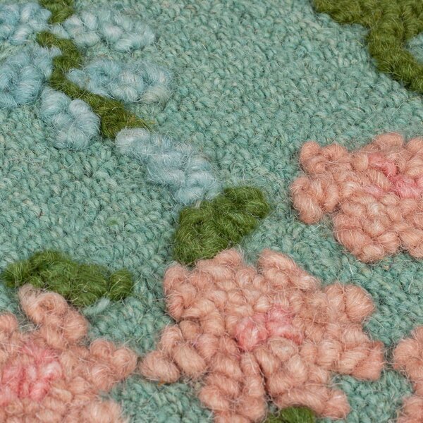 Mentol zeleni ručno rađen vunen tepih 160x230 cm Emilia Floral – Flair Rugs