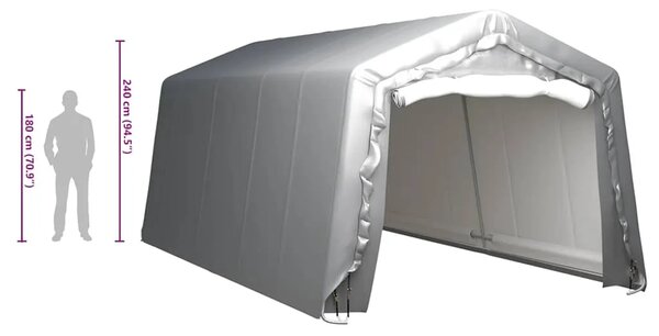 Skladišni šator 300 x 600 cm čelični sivi - 300 x 600 cm 1 300 x 600 cm