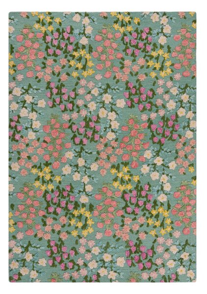 Mentol zeleni ručno rađen vunen tepih 160x230 cm Emilia Floral – Flair Rugs