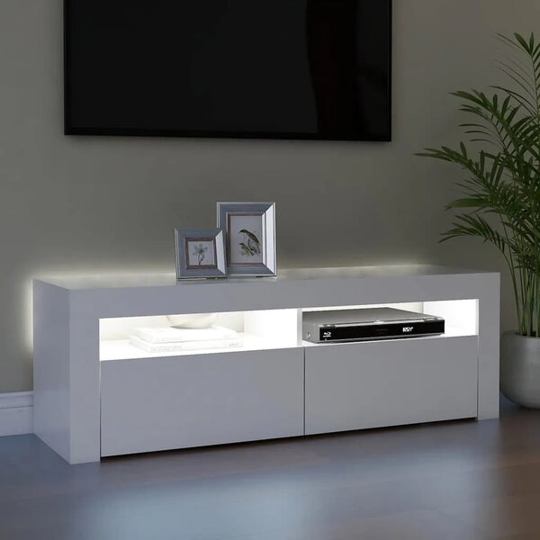 TV ormarić s LED svjetlima bijeli 120 x 35 x 40 cm - Bijela 1 Bijela