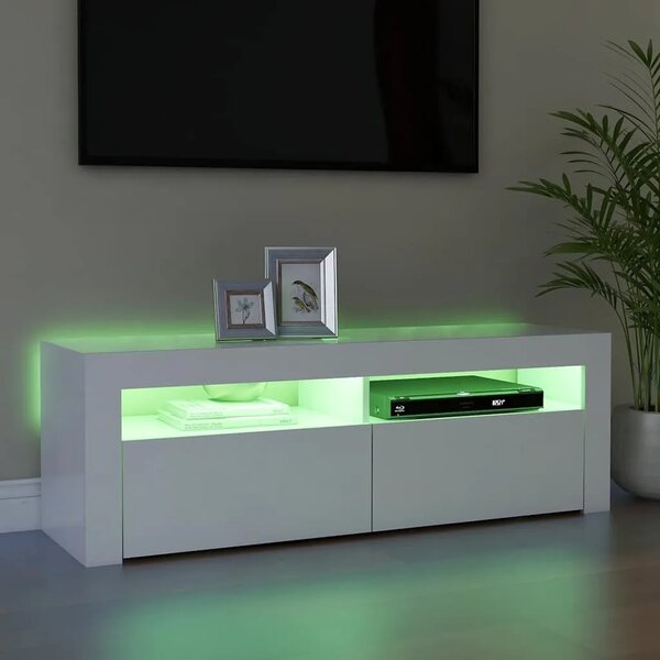 TV ormarić s LED svjetlima bijeli 120 x 35 x 40 cm - Bijela 1 Bijela