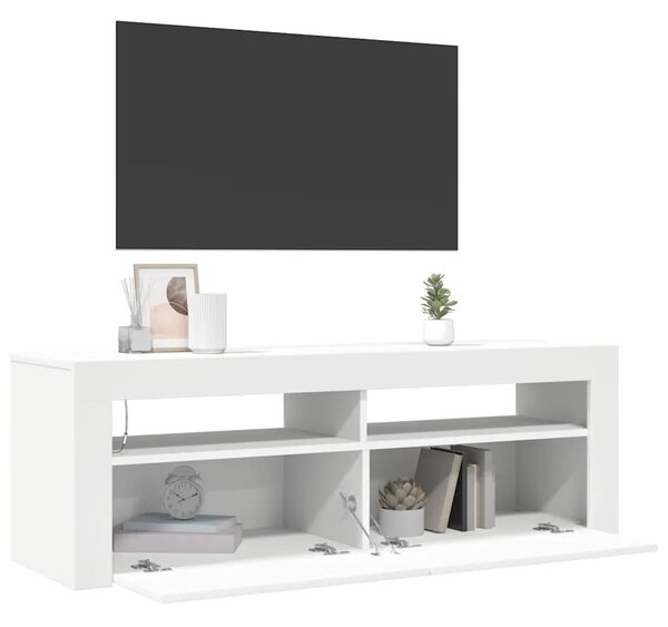 TV ormarić s LED svjetlima bijeli 120 x 35 x 40 cm - Bijela 1 Bijela
