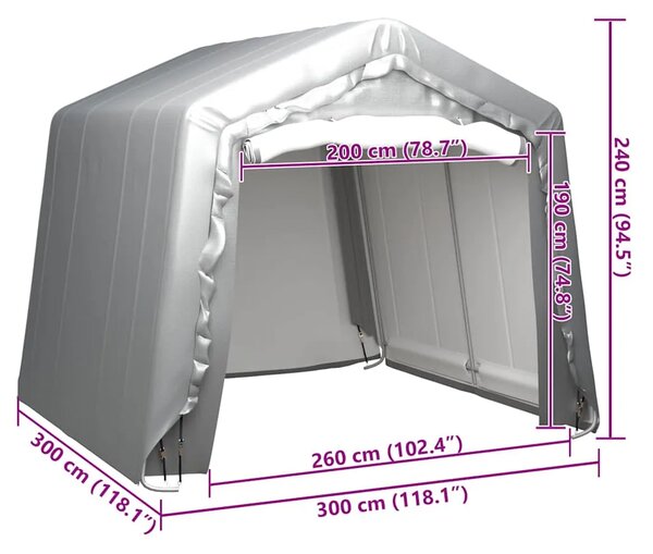 Skladišni šator 300 x 300 cm čelični sivi - 300 x 300 cm 1 300 x 300 cm
