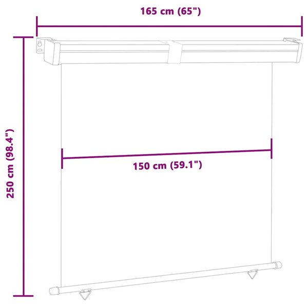 Balkonska bočna tenda 165 x 250 cm krem - Krema 165 x 250 cm 1 Krema