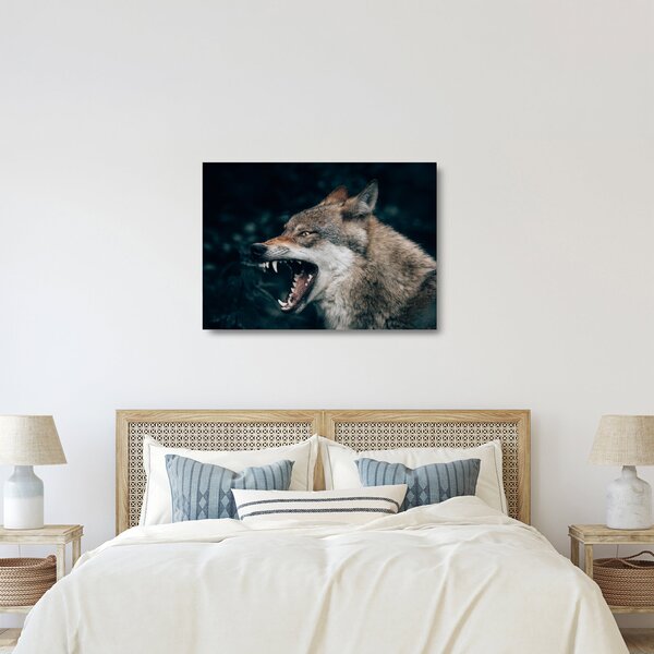 Staklena slika vuka (70x50 cm)