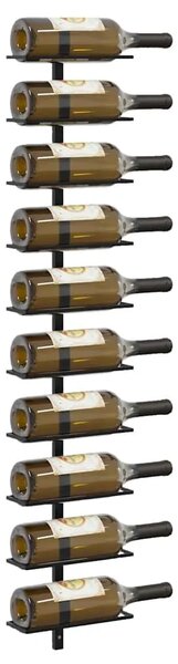 Zidni stalak za vino za 10 boca crni metalni - Crna 1 1 10