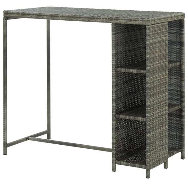 Barski stol sa stalkom za pohranu sivi 120x60x110 cm poliratan - Siva 1 Siva