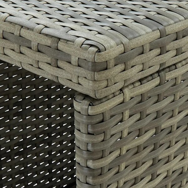 Barski stol sa stalkom za pohranu sivi 120x60x110 cm poliratan - Siva 1 Siva