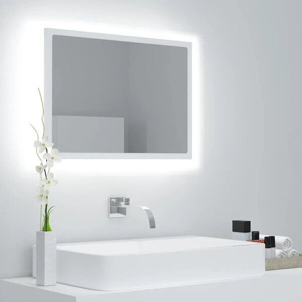 LED kupaonsko ogledalo bijelo 60 x 8 5 x 37 cm akrilno - Bijela 1 Bijela