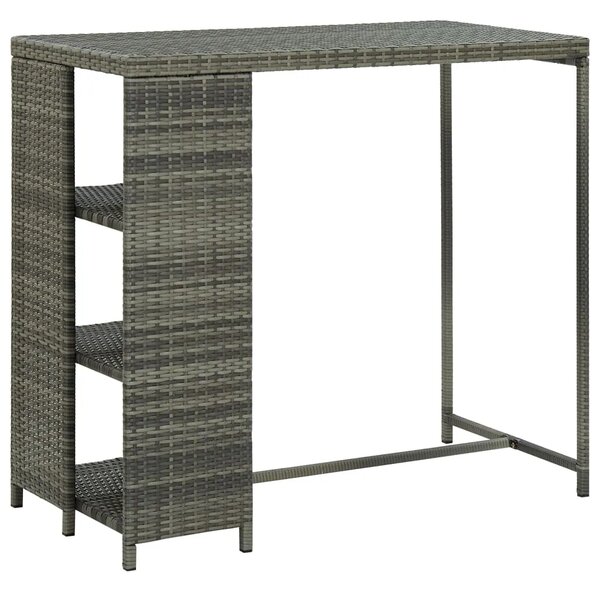 Barski stol sa stalkom za pohranu sivi 120x60x110 cm poliratan - Siva 1 Siva