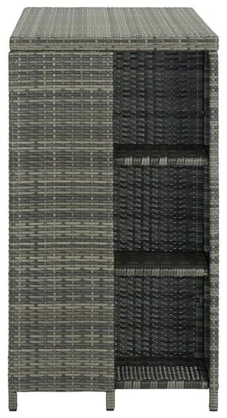Barski stol sa stalkom za pohranu sivi 120x60x110 cm poliratan - Siva 1 Siva
