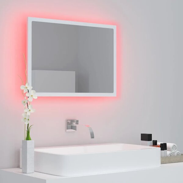 LED kupaonsko ogledalo bijelo 60 x 8 5 x 37 cm akrilno - Bijela 1 Bijela