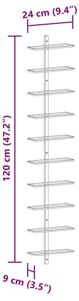 Zidni stalak za vino za 10 boca crni metalni - Crna 1 1 10