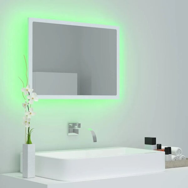 LED kupaonsko ogledalo bijelo 60 x 8 5 x 37 cm akrilno - Bijela 1 Bijela