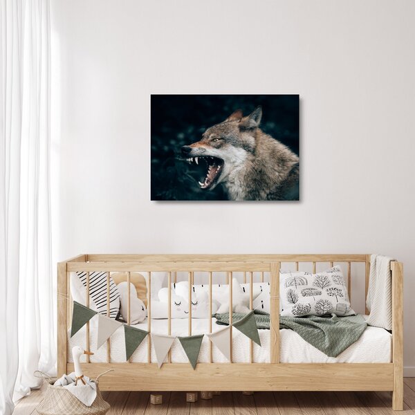 Staklena slika vuka (70x50 cm)