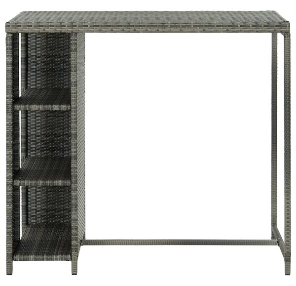 Barski stol sa stalkom za pohranu sivi 120x60x110 cm poliratan - Siva 1 Siva
