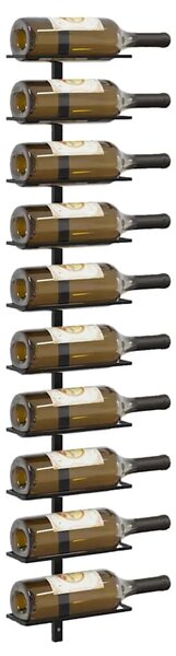 Zidni stalci za vino za 20 boca 2 kom crni metalni - Crna 1 2 10