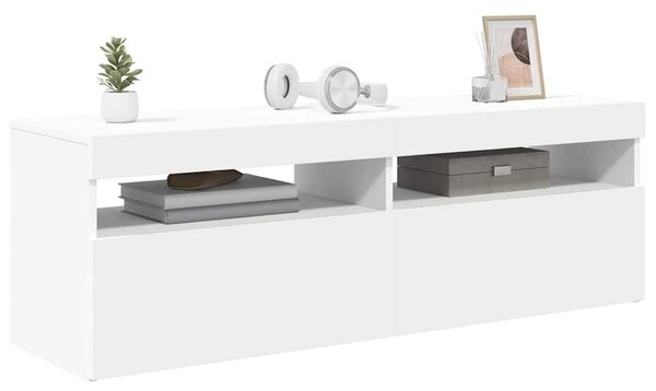 TV ormarić s LED svjetlima bijeli 120x35x40 cm - Bijela 1 120 cm Bijela
