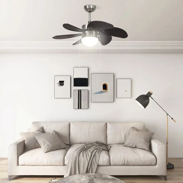 Stropni ventilator sa svjetlom 76 cm tamnosmeđi - Tamno smeđa Tamno smeđa