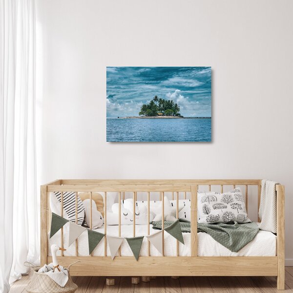 Staklena slika - otok u moru (70x50 cm)