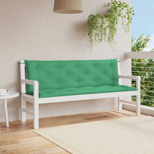 Jastuk za vrtnu klupu zeleni 150x(50+50)x7 cm od tkanine Oxford - Zelena 150 cm 2 Zelena