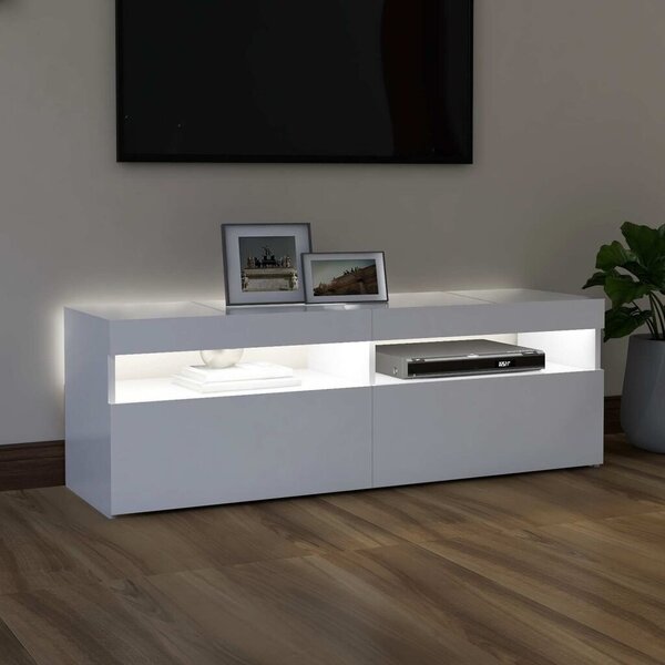 TV ormarić s LED svjetlima bijeli 120x35x40 cm - Bijela 1 120 cm Bijela