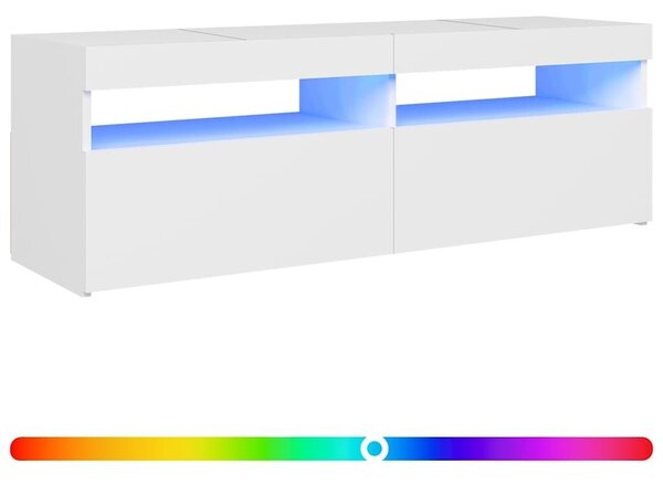 TV ormarić s LED svjetlima bijeli 120x35x40 cm - Bijela 1 120 cm Bijela