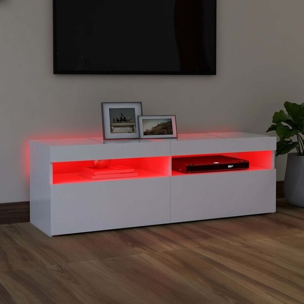 TV ormarić s LED svjetlima bijeli 120x35x40 cm - Bijela 1 120 cm Bijela