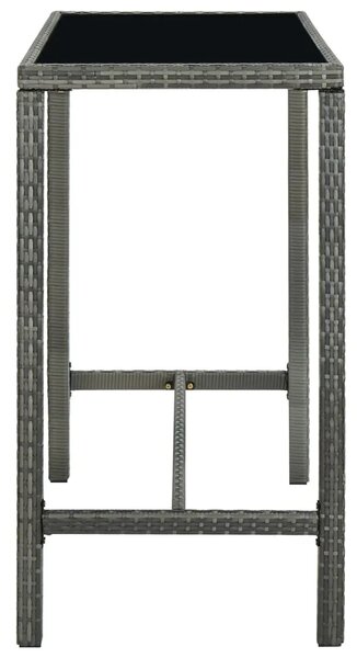 Vrtni barski stol sivi 130 x 60 x 110 cm od poliratana i stakla - Siva 130 x 60 x 110 cm 1 Siva