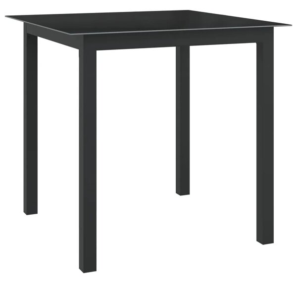 Vrtni stol crni 80 x 80 x 74 cm od aluminija i stakla - Crna 80 x 80 x 74 cm 1 Crna