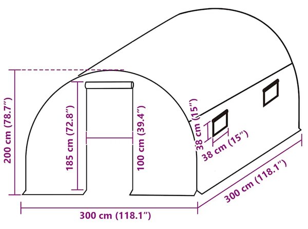 Zamjenski pokrov za plastenik (9 m²) 3 x 3 x 2 m prozirni - Transparentan 300 x 300 x 200 m 1 Transparentan