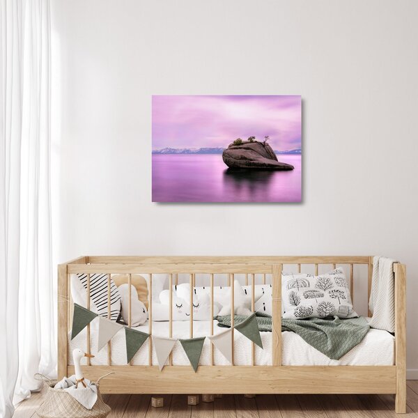 Staklena slika kamena u moru (70x50 cm)